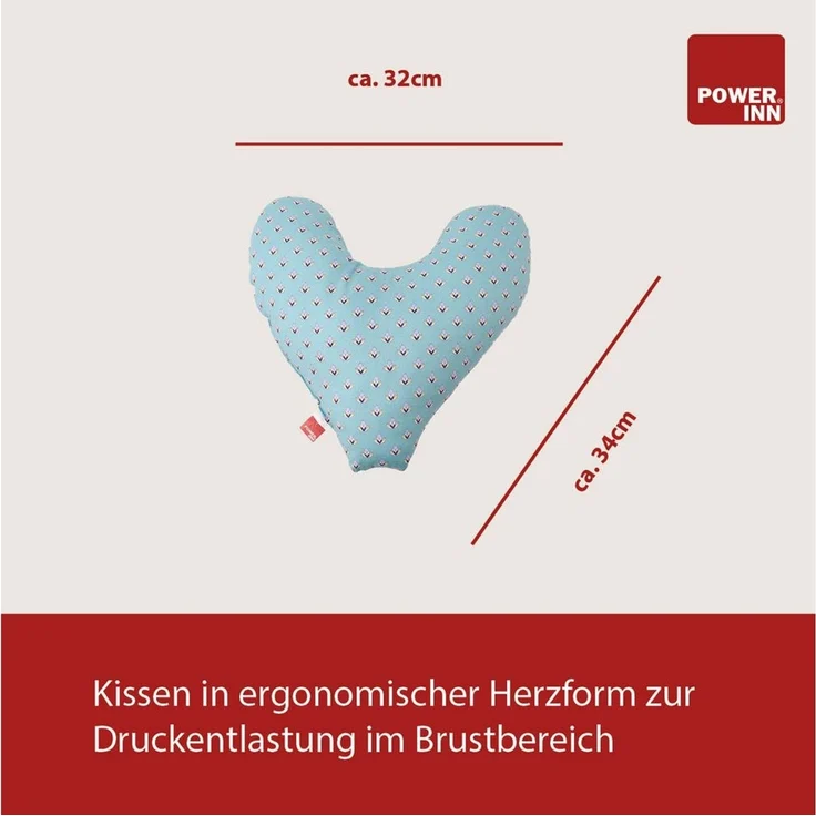 POWER INN Lagerungskissen POWER INN Brustkissen Hope, Türkis floral, Stützkissen Masektomie – Bild 1