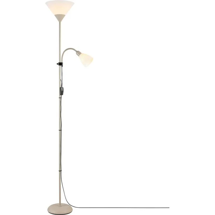 Brilliant Deckenfluter Spari, Lesearm, ohne Leuchtmittel, 180 cm Höhe, Ø 25 cm, E27 + E14, Aluminium/Kunststoff
