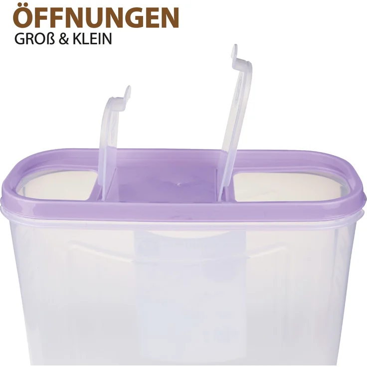 Vorratsdosen mit Deckel 4,5 Liter ( 2er Pack / Lila ), Luftdicht Schüttdose BPA frei, Vorratsbehälter Set - Frischhaltedosen Klappdeckel – Bild 5