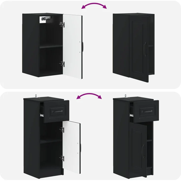 vidaXL 3-teiliges Badezimmer-Schranksystem UTRECHT Schwarz 3417811 – Bild 8