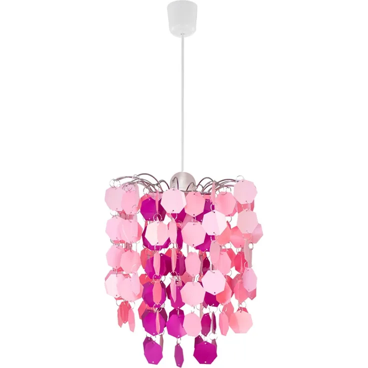 RGB LED Hängeleuchte, rosa-pink, App- und Sprachsteuerung, 32 cm