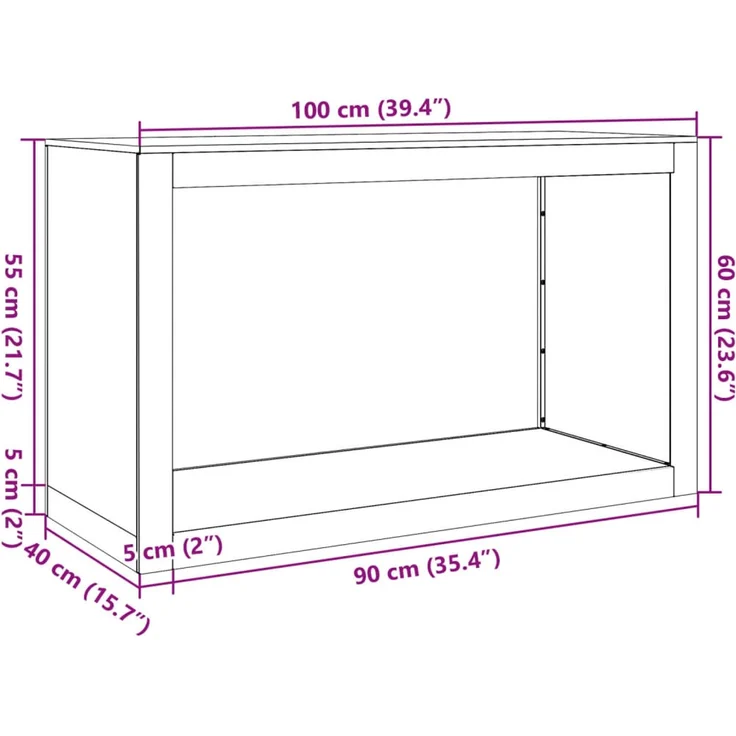 vidaXL Brennholzregal Weiß 100x40x60 cm Stahl 850983 – Bild 9