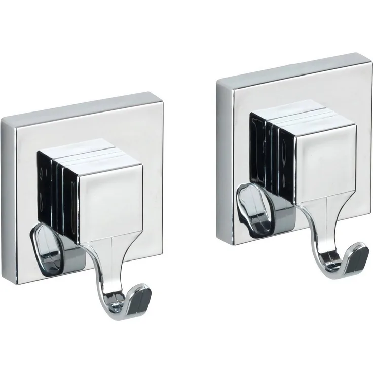 WENKO Wandhaken Quadro, 2er Set, Befestigen ohne bohren