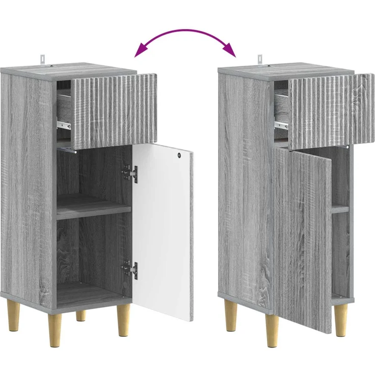 vidaXL 3-teiliges Badezimmer-Schranksystem ARNHEM 3 stk. Sonoma-Grau 3418014 – Bild 7