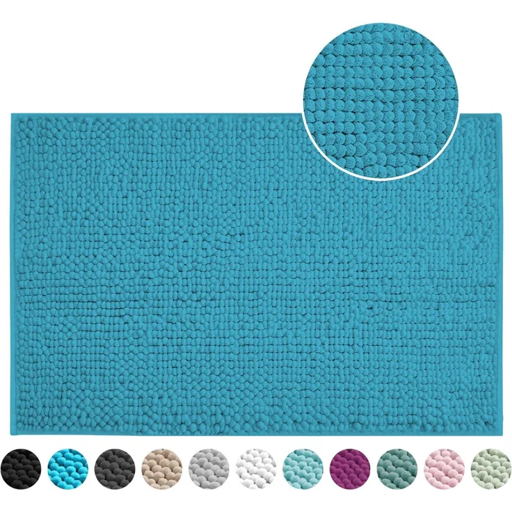 OTTO home Badematte Vanessa Chenille, Standard & Premium, 15mm oder 20mm, auch als 2er Set, rutschhemmend beschichtet, schnell trocknend, strapazierfähig, fußbodenheizungsgeeignet, Polyester, rechteckig, Uni Farben, besonders weich, flauschig, Badvorleger