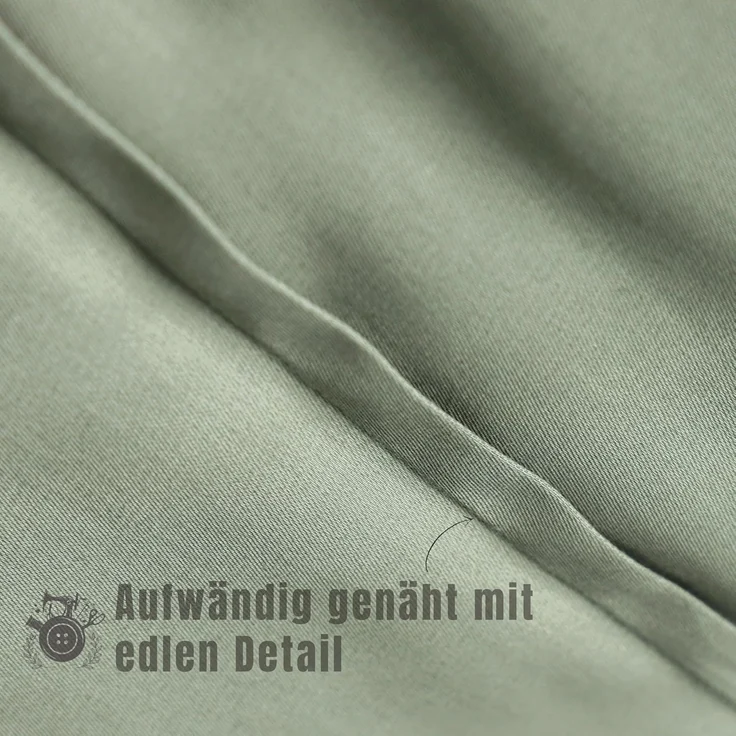 SCHÖNER WOHNEN-Kollektion Bettwäsche PLAIN Satin Bettwäsche, Baumwolle, 1 teilig, 200 x 200 cm in Grün – Bild 5