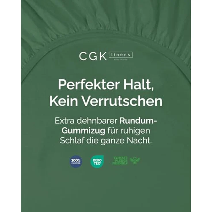 Spannbettlaken 90x200 cm Smaragdgrün - 30cm (12") Tiefe Tasche - Premium Mikrofaser Spannbetttuch - Weich und Knitterfrei - Atmungsaktiv, Hypoallergen und Oeko-TEX Standard 100 Zertifiziert – Bild 2