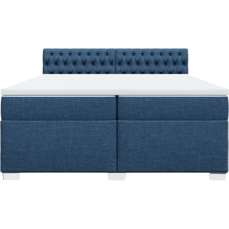 vidaXL Boxspringbett mit Matratze Blau 200x200 cm Stoff 3286008 – Bild 4