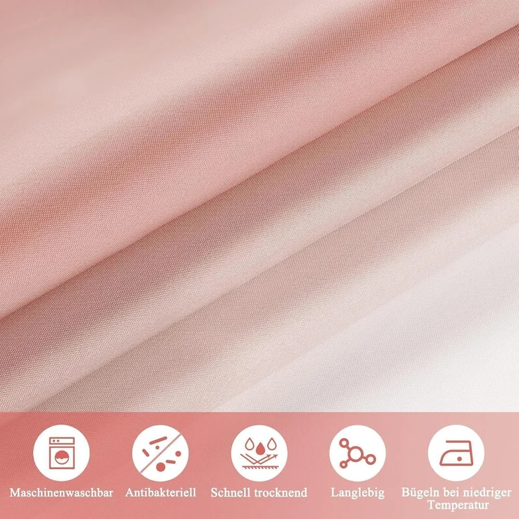 Duschvorhang 180x200cm Textil, Rosa 120g/m² Wasserdicht Waschbar Antischimmel – Bild 2