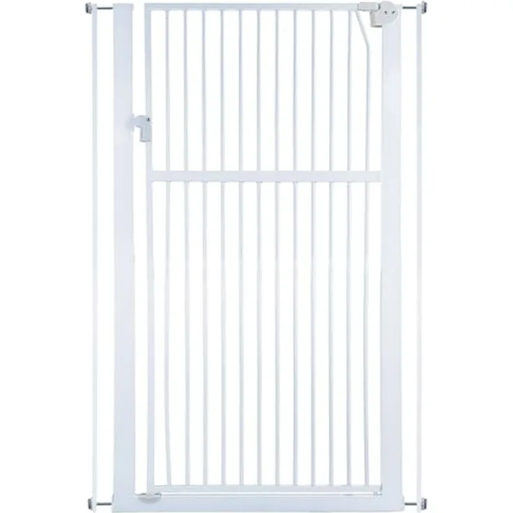 RAMROXX Treppenschutzgitter, für 75-85cm Durchgang, 142 cm Hoch, Metall Weiß