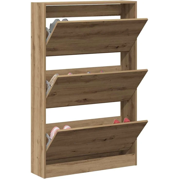 vidaXL Schuhschrank Artisan-Eiche 80 x 21 x 125,5 cm Holzwerkstoff 869103 – Bild 2