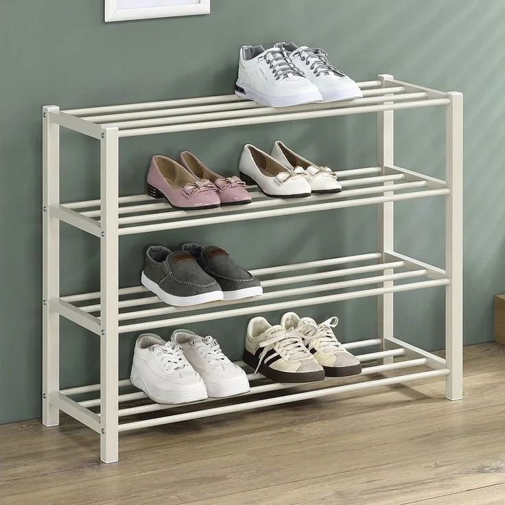 IDIMEX Schuhregal NAVAN, Schuhaufbewahrung aus Metall mit 4 Ablagen beige