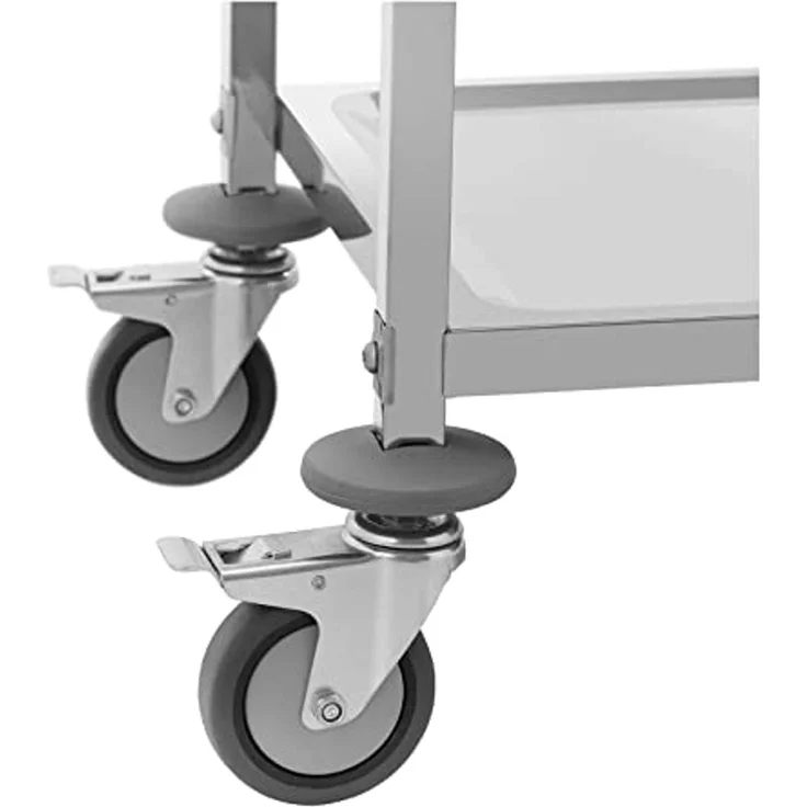 Royal Catering Servierwagen 3 Ebenen Küchenwagen Küchenrollwagen Lenkrollen Edelstahl 81 kg Gastro – Bild 3
