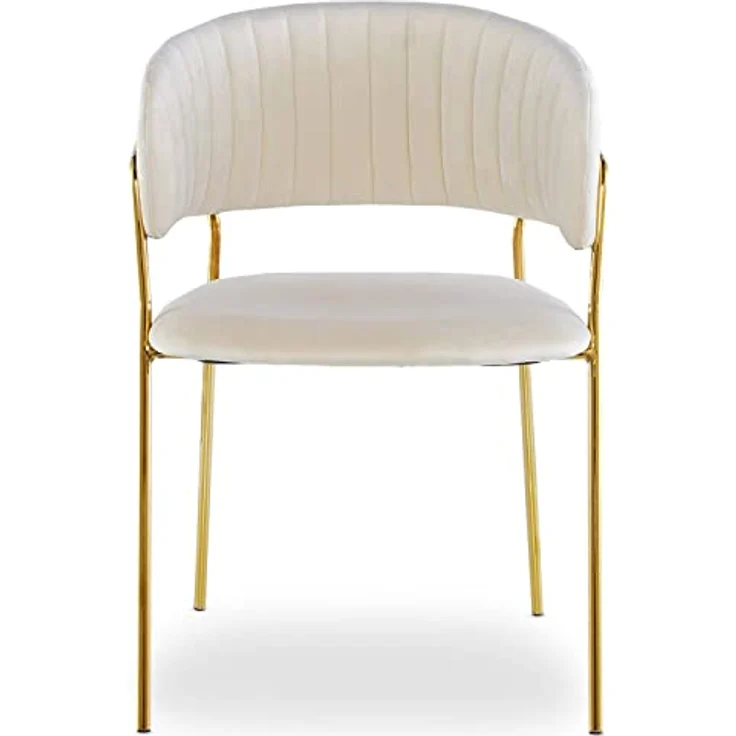 Menzzo Tabata Stuhl, Velours, Beige, L53,5 x T52,2 x H79 cm – Bild 4