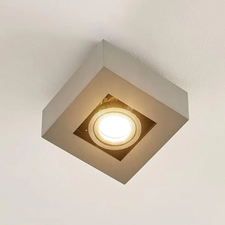 Arcchio Strahler Vince, 1-flammige Deckenlampe aus Aluminium mit GU10 Sockel, moderne Flurleuchte in Alu – Bild 4