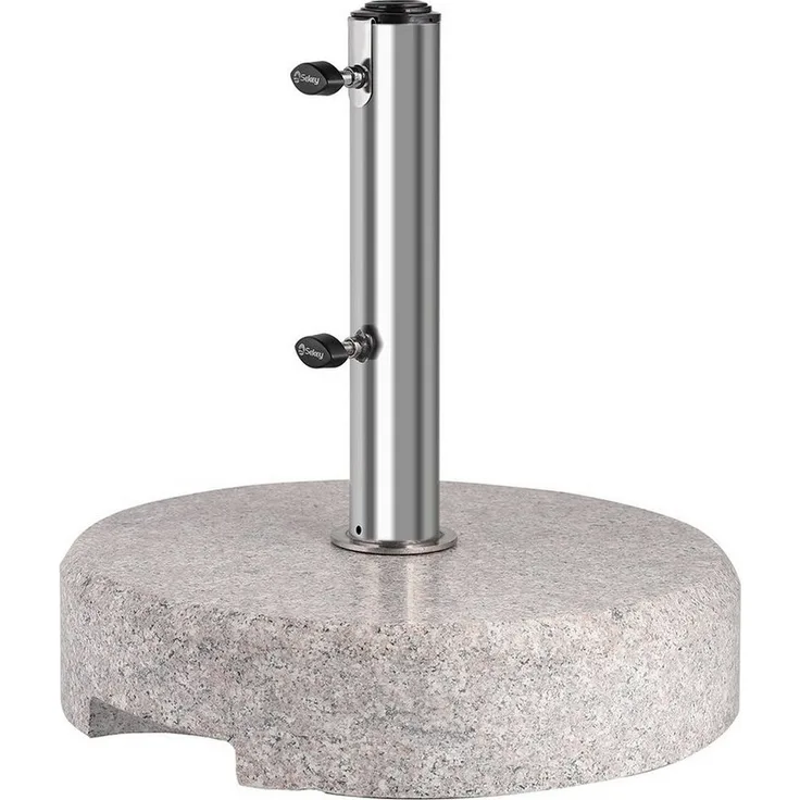 Sekey Schirmhalter 25kg Sonnenschirmständer, Granit/Edelstahl für Schirmstock Ø22 - 38 mm, für Stöcke bis Ø 38 mm