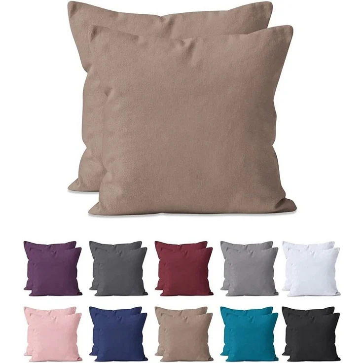 Hometex Premium Textiles Kissenbezug 2-er Set Kissenbezug Mikrofaser, Doppelpack Kissenhüllen ca. 95 g/m², Dekorative Dekokissen Sofakissen Lendenkissen Wurfkissenbezug mit Reißverschluss – Bild 1