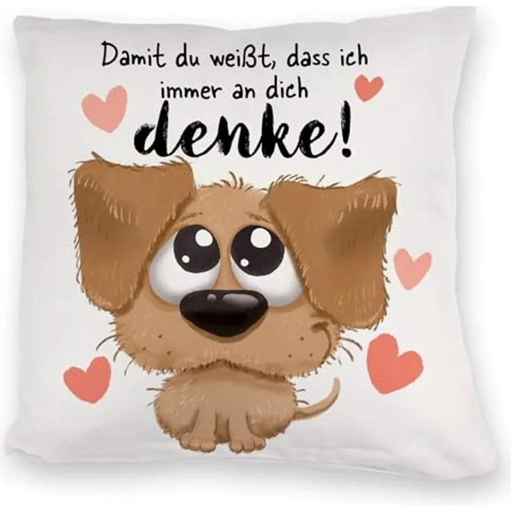 speecheese Dekokissen Hund Kuschelkissen mit Spruch Damit du weißt dass ich immer an dich – Bild 1