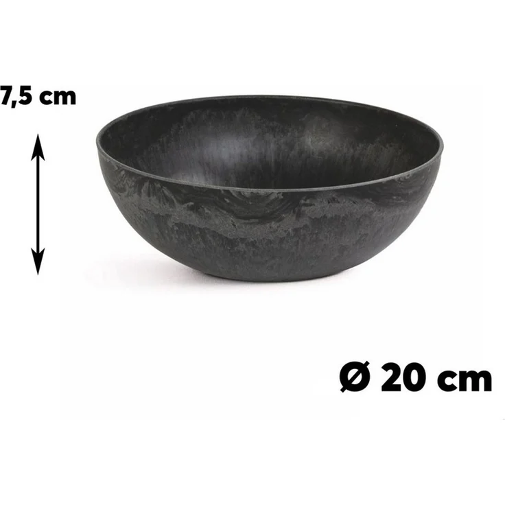 matches21 HOME & HOBBY Blumentopf Pflanzschale für draussen Dekoschale rund schwarz marmoriert 25 cm (1 St), Blumen-Schale als wetterfeste Friedhof-Schale Grab-Schmuck Grabschale – Bild 2