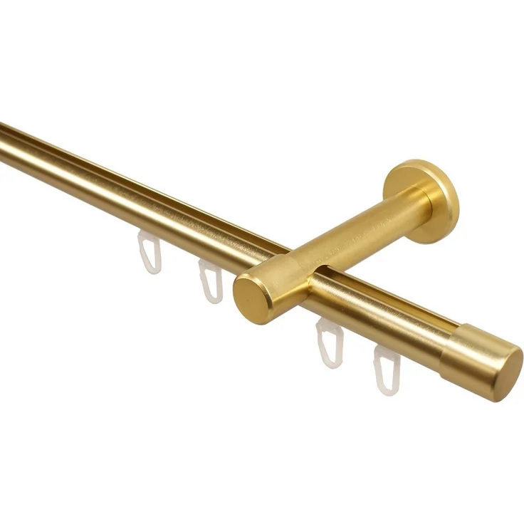 iso-design Gardinenstange Innenlauf 20 mm 1-läufig Endstück Kappe Wandabstand 8 cm, Ø 20 mm, 1-läufig, Fixmaß, mit Bohren, Aluminium – Bild 1
