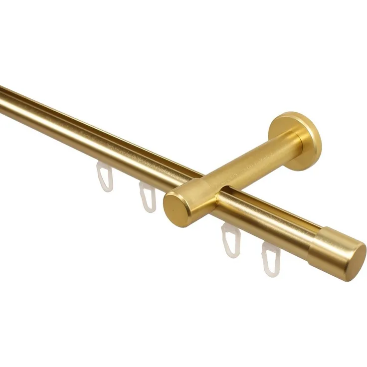 iso-design Gardinenstange Innenlauf 20 mm 1-läufig Endstück Kappe Wandabstand 8 cm, Ø 20 mm, 1-läufig, Fixmaß, mit Bohren, Aluminium