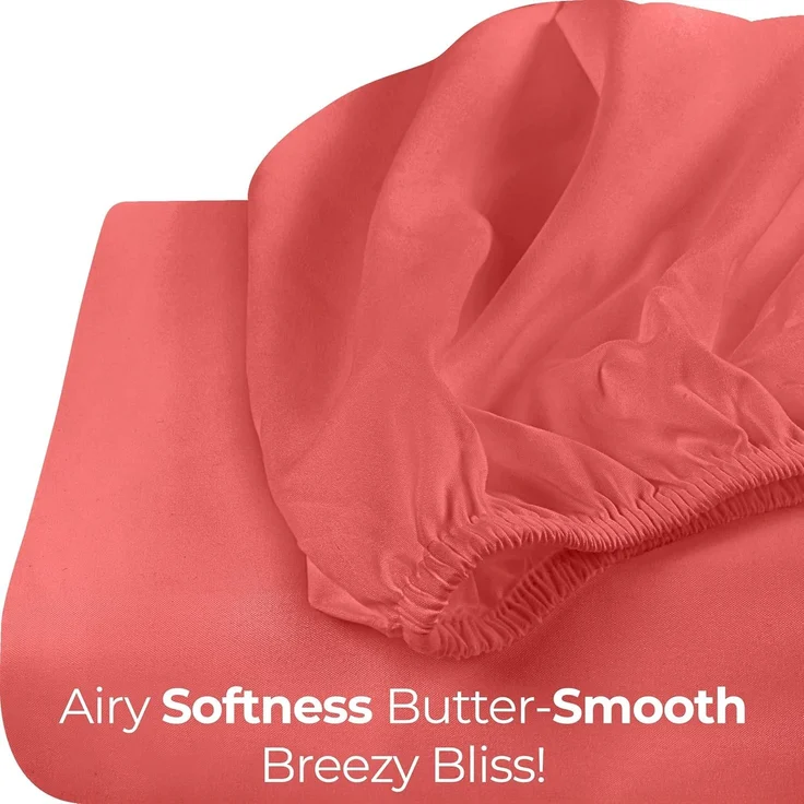 Utopia Bedding Spannbettlaken für Kingsize-Bett, Spannbetttuch, Tiefe Tasche, weiche Mikrofaser, einlauf- und lichtbeständig, pflegeleicht, nur 1 Spannbetttuch (Koralle) – Bild 7