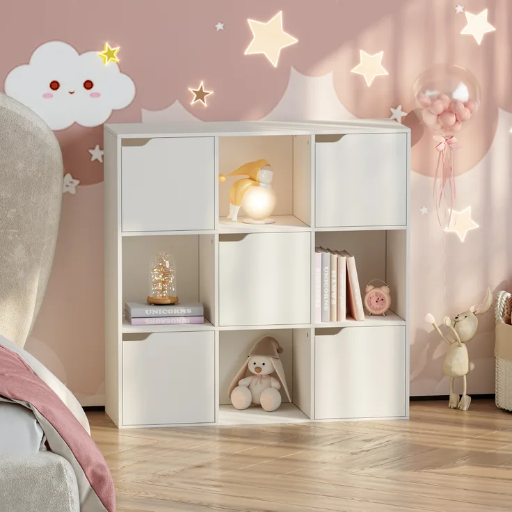 Kinderregal Ljunshund 90x90x30 cm Weiß [en. casa]