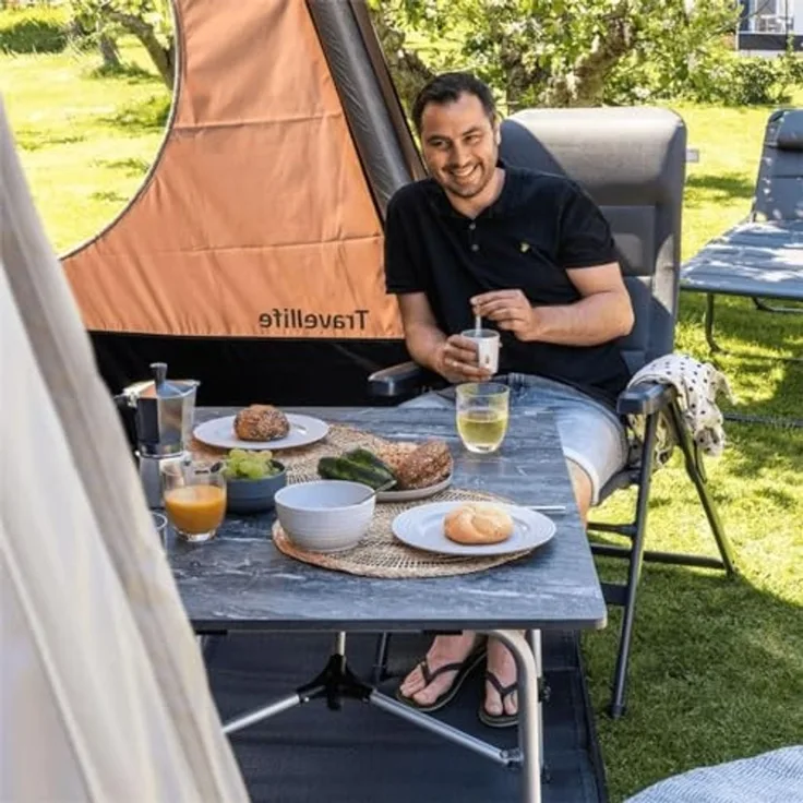 Travellife Campingstuhl Barletta Comfort Verstellbar L Dunkelgrau