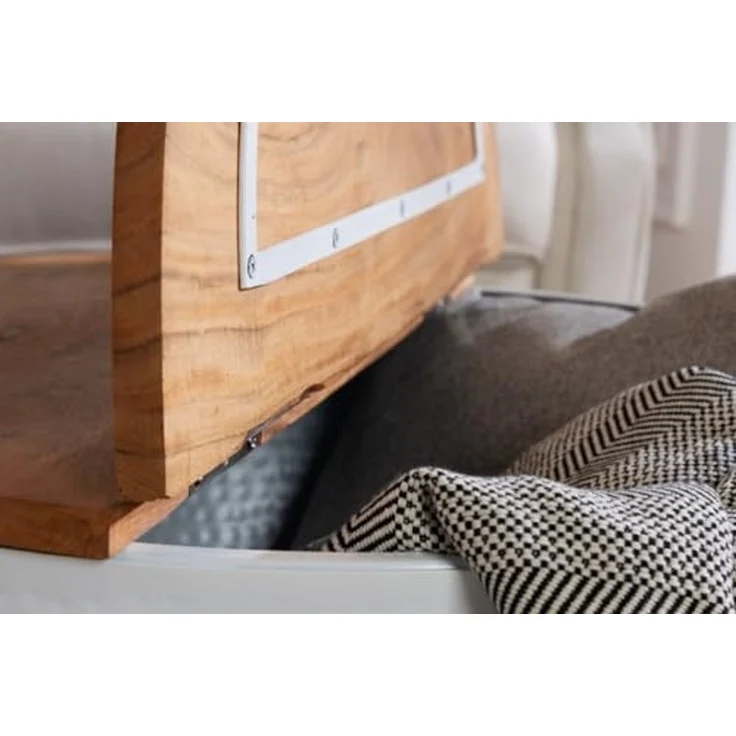 riess-ambiente Couchtisch ORIENT STORAGE Ø60cm natur / weiß, Wohnzimmer · rund · Massivholz · Metall · mit Stauraum · Hammerschlag – Bild 7