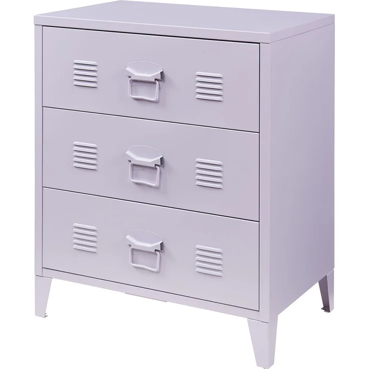 Metallkommode mit 3 Schubladen Hämeenlinna 60x40x72 cm Lila [en. casa] – Bild 2