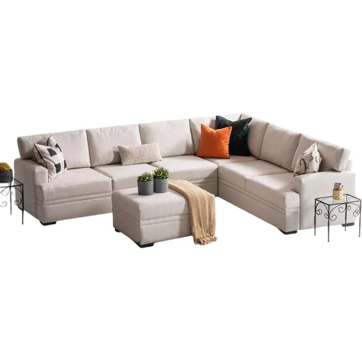 JVmoebel Ecksofa Beige, modernes Design, hoher Komfort, 320 cm x 250 cm, Made in Europa