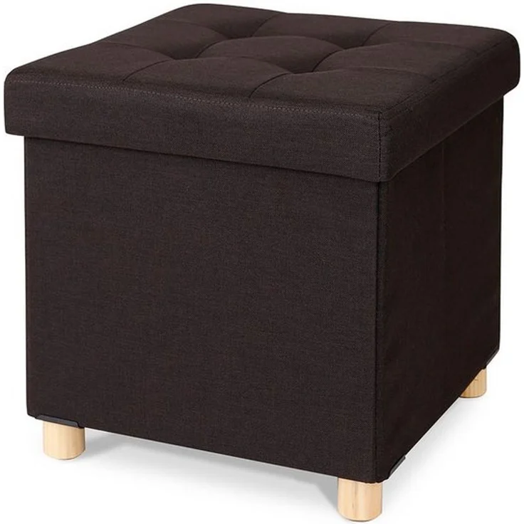 dibea Sitzhocker Klapphocker Sitzbank Aufbewahrungsbox 38 x 38 x 38 cm, braun – Bild 4