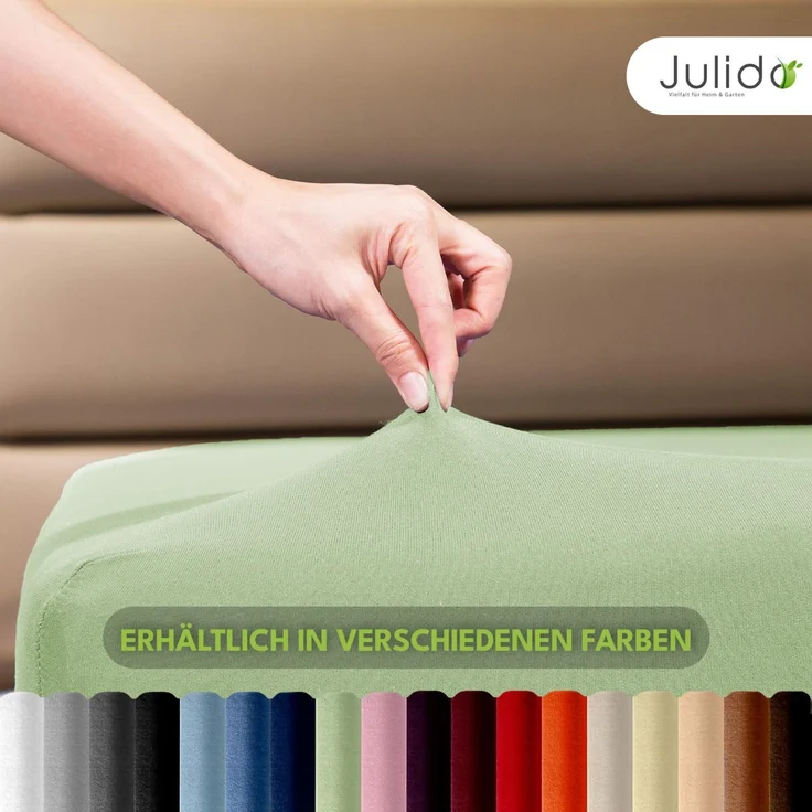 Jersey Spannbettlaken 180-200x200cm 100% Baumwolle Grün – Bild 7