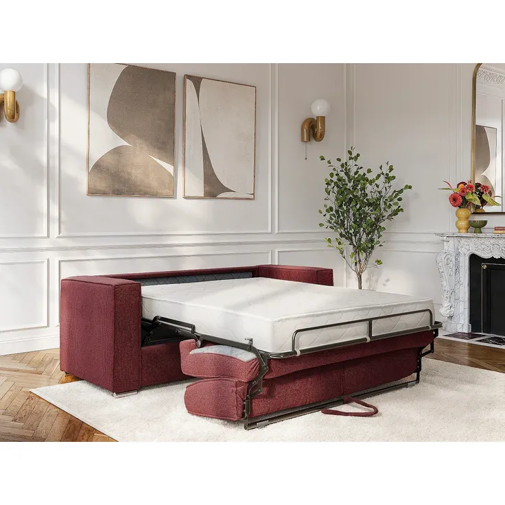 Vente-unique - LORETO Sofa Stoff Rot - B 223 cm95 cm x H 90 cm x L 215 cm – Bild 2