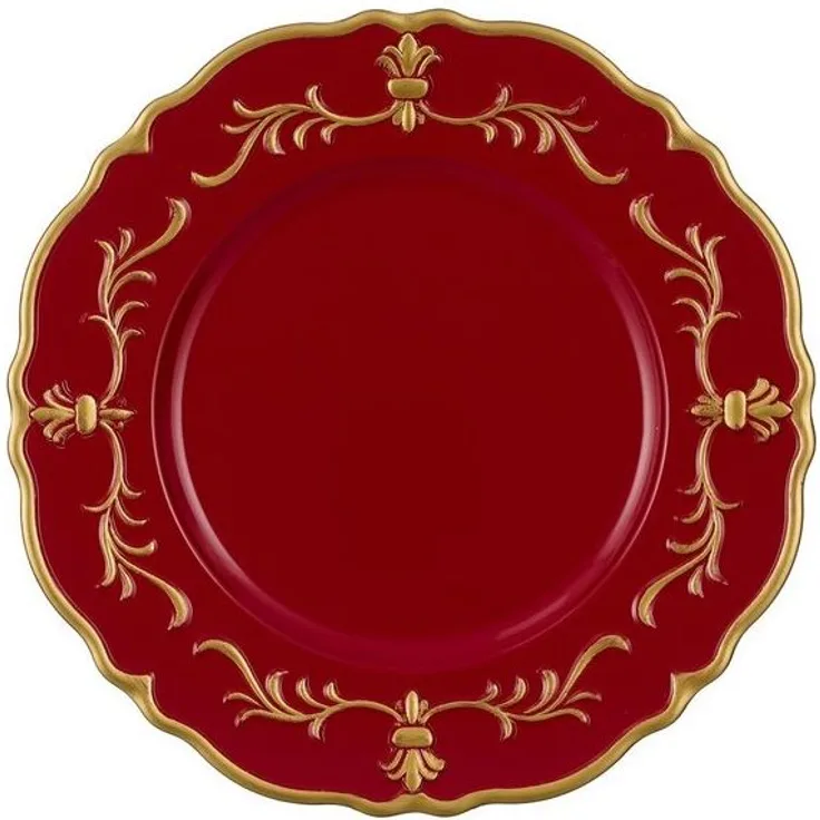 Annastore Platzset Platzteller aus Kunststoff im Antik-Finish Ø 32,5 cm, Außergewöhnliche Platzteller für den festlich gedeckten Tisch