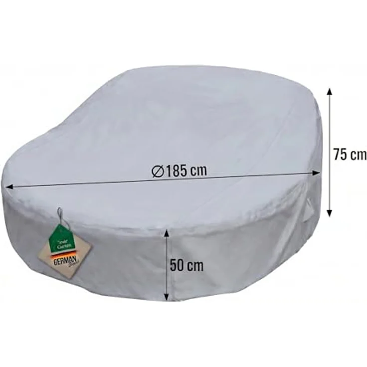 mehr Garten Gartenmöbel-Schutzhülle Premium, Premium Sonneninsel-Schutzhülle rund: Ø185x50/75(H) cm I Robuste Abdec – Bild 8