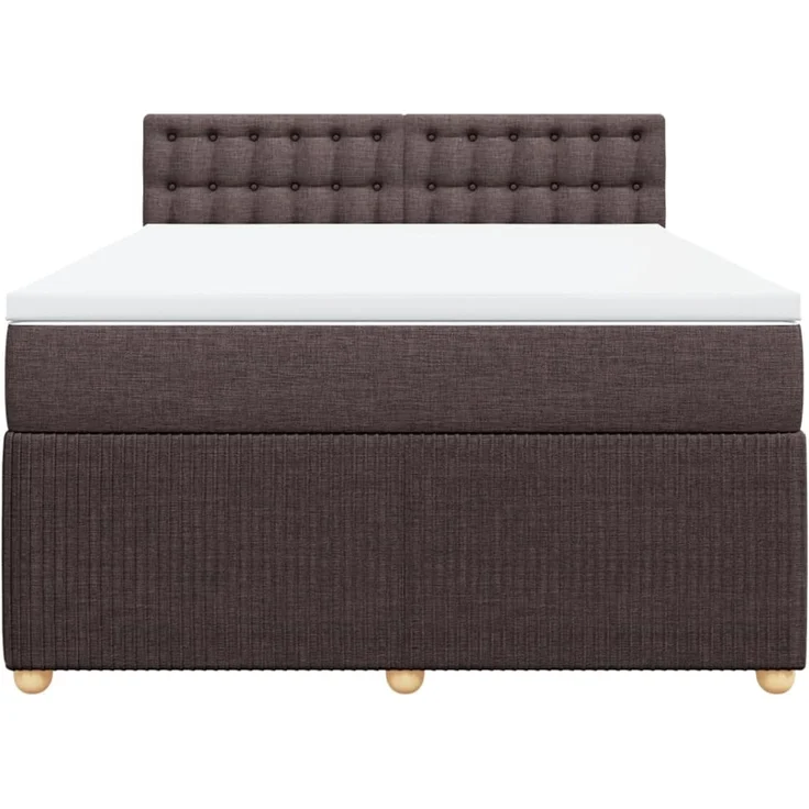 vidaXL Boxspringbett mit Matratze Dunkelbraun 140x190 cm Stoff 3287468 – Bild 4