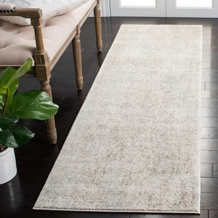 Teppich SAFAVIEH Traditionell Wohnzimmer, Esszimmer, Schlafzimmer - Evoke Collection, Kurzer Flor, Elfenbein und Taupe, 62 X 240 cm