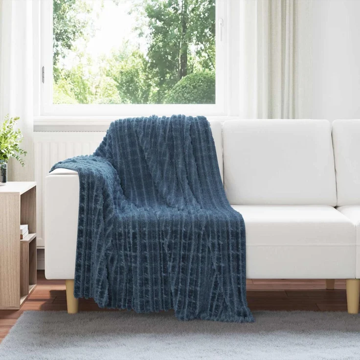 vidaXL Wohndecken 6 stk. Marineblau 95 x 220 cm 2,75 kg Fleece 42016957 – Bild 1