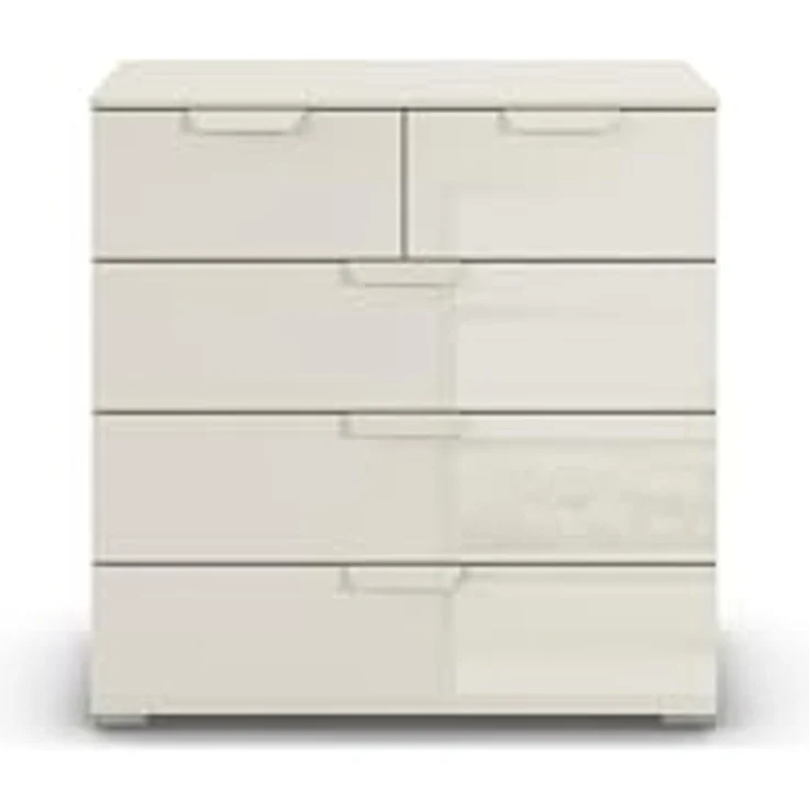 rauch Aditio Box, Kommode, 5 Schubladen, mit Glasfront, mit Softclose-Funktion, Farbe Beige, BxHxT 80x81x42cm – Bild 6