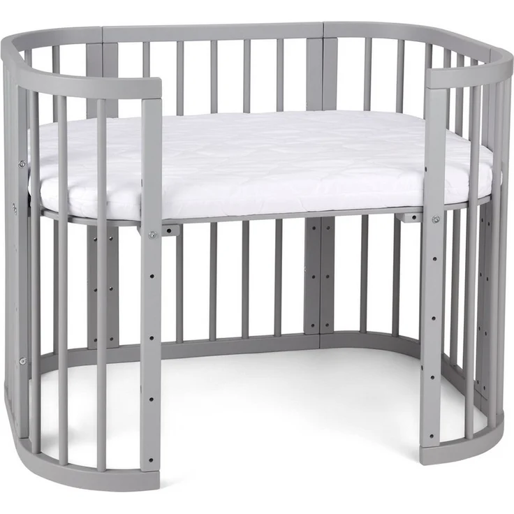 Waldin Babybett Babybett, Beistellbett aus Holz, 5in1 mit Matratze, Belüftet – Bild 2