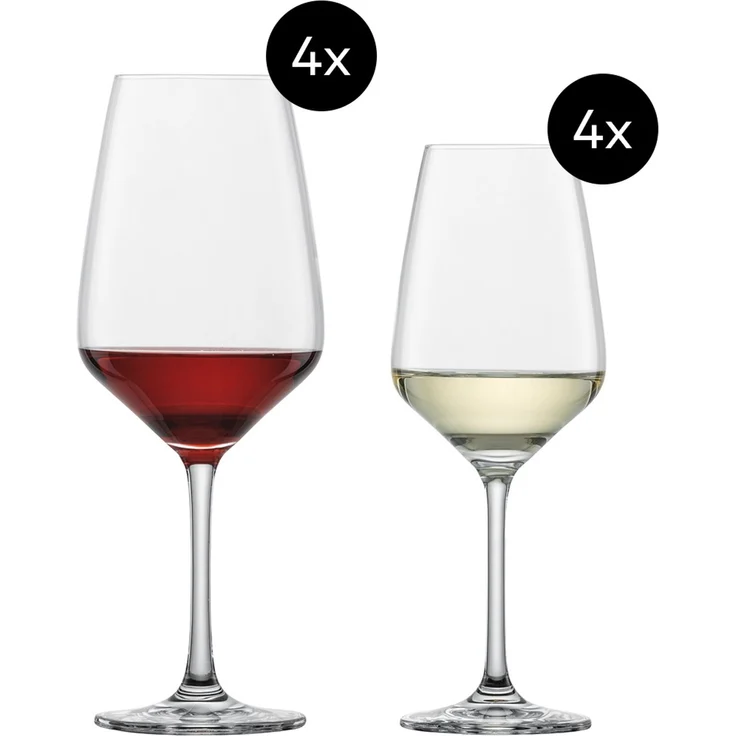 Schott Zwiesel 8er Gläserset Tulip, jeweils 4 Weißweingläser und Rotweingläser im Set, spülmaschinenfeste Tritan-Kristallgläser, Made in Germany (Art.-Nr. 124094) – Bild 3