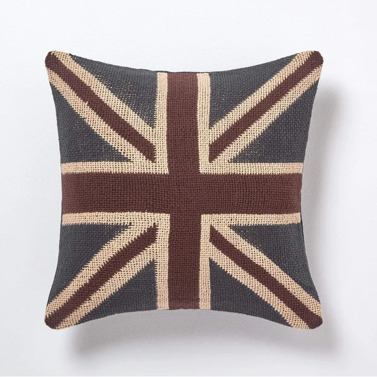 Homescapes Kissenhülle Jaquard Union Jack-Kissenbezug, 45 x 45 cm