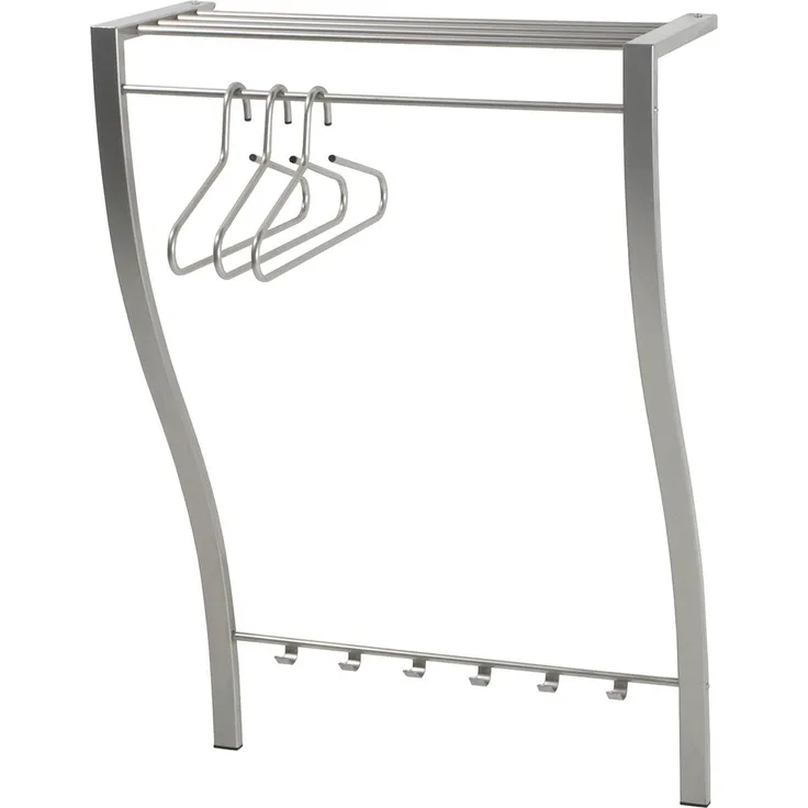 Spinder Design Wandgarderobe CARVE 1 Stahlrohr vernickelt, Silber 75x29x113 cm