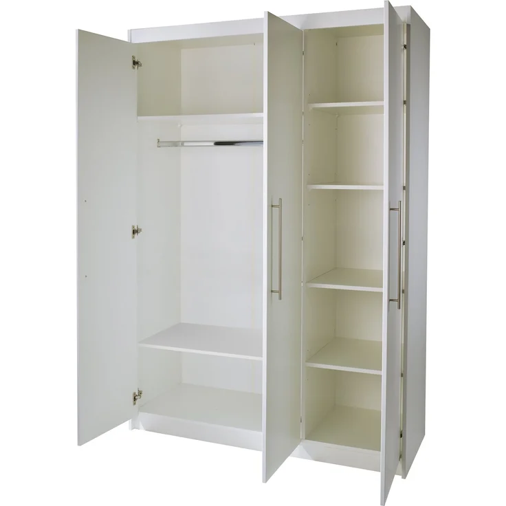 roba Kleiderschrank 'Maren' - 3-türig - Drehtürschrank - 190 x 131 x 52 cm - Weiß – Bild 3