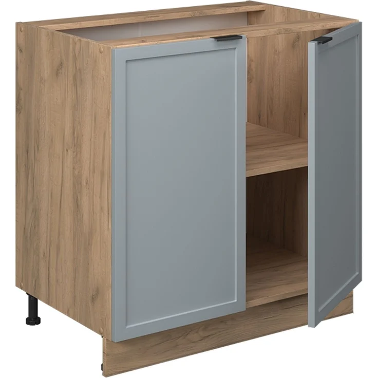 Küchenunterschrank Fame-Line Hellblau-grau 80 cm mit Regal, ohne Arbeitsplatte Vicco – Bild 4
