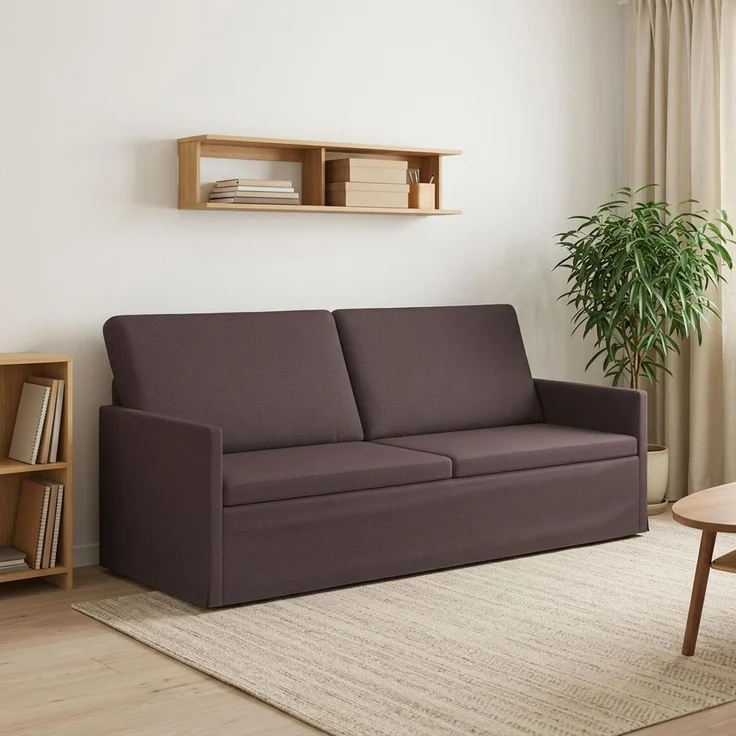 vidaXL 3-Sitzer Sofa Dunkelbraun 190 x 81 x 82 cm Stoff 42041110 – Bild 1