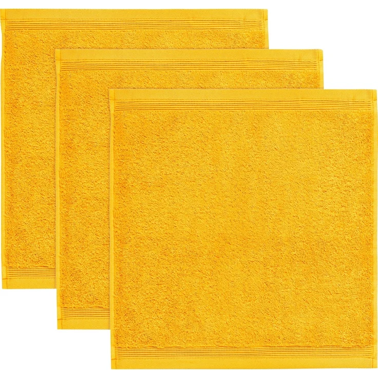 möve Superwuschel Seiftuch 30x30 cm aus 100% Baumwolle, gold 3er Set – Bild 1