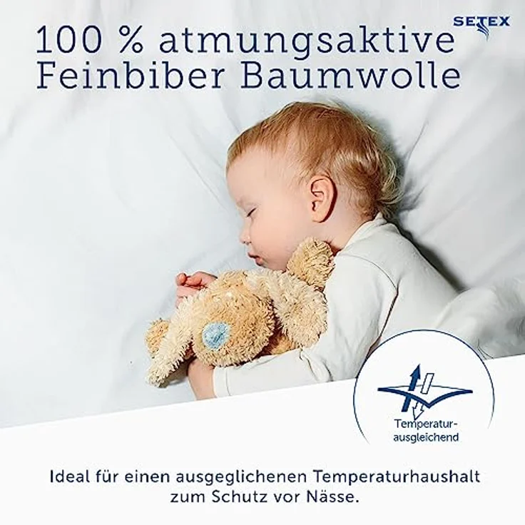 SETEX Spannbettlaken Feinbiber in Gr. 70x140, 90x200, 140x200 oder 180x200 cm, Feinbiber, Gummizug: rundum, (1 Stück), für Matratzen bis 23 cm Höhe, Winter, Bettlaken – Bild 5