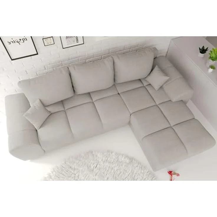 99rooms Antalya Ecksofa Cordstoff POSO Greige Rechts mit Schlaffunktion – Bild 8